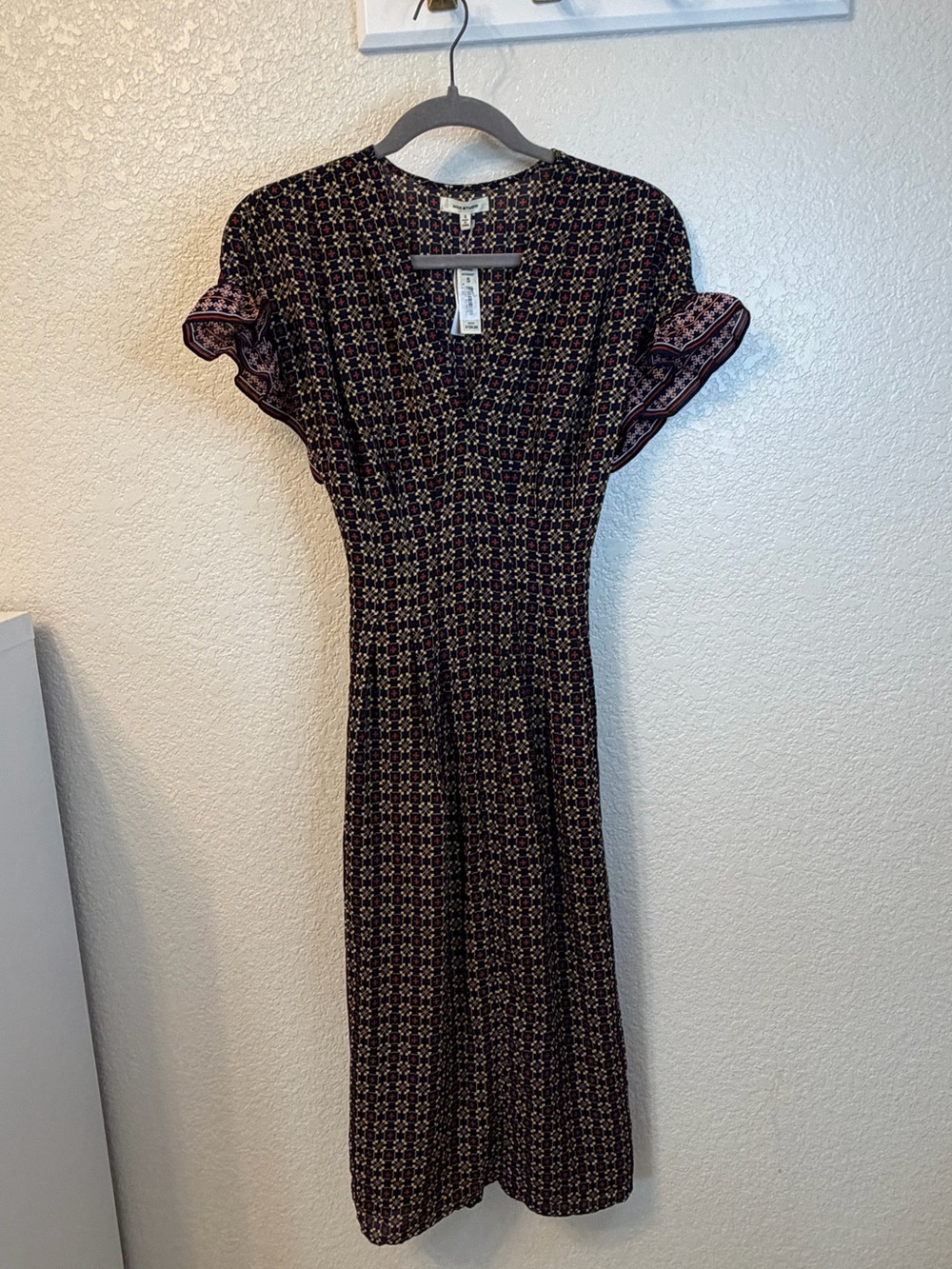 NWT Max Studio Women’s Short-Sleeve Geometric Midi Dress